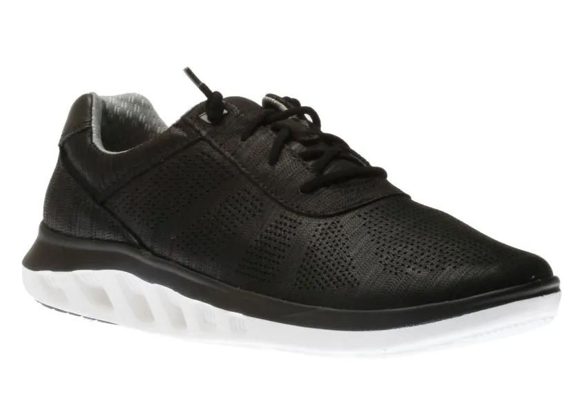 Activate Black Perforated Leather Lace-Up Sneaker