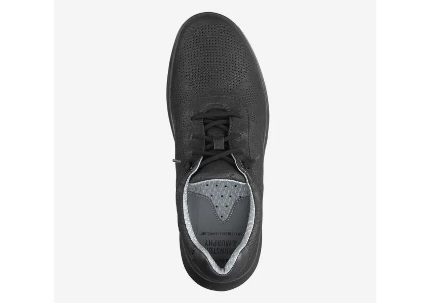 Activate Black Perforated Leather Lace-Up Sneaker