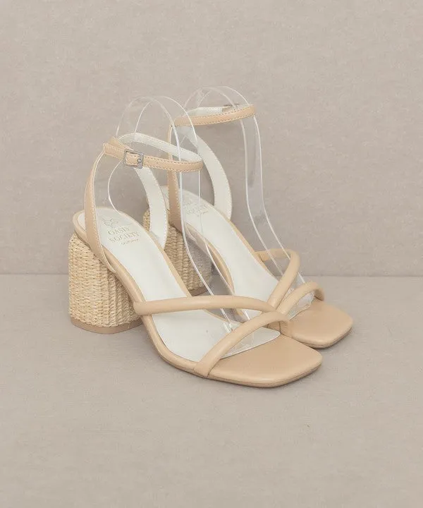 Alaia Strappy Raffia Heel Sandal