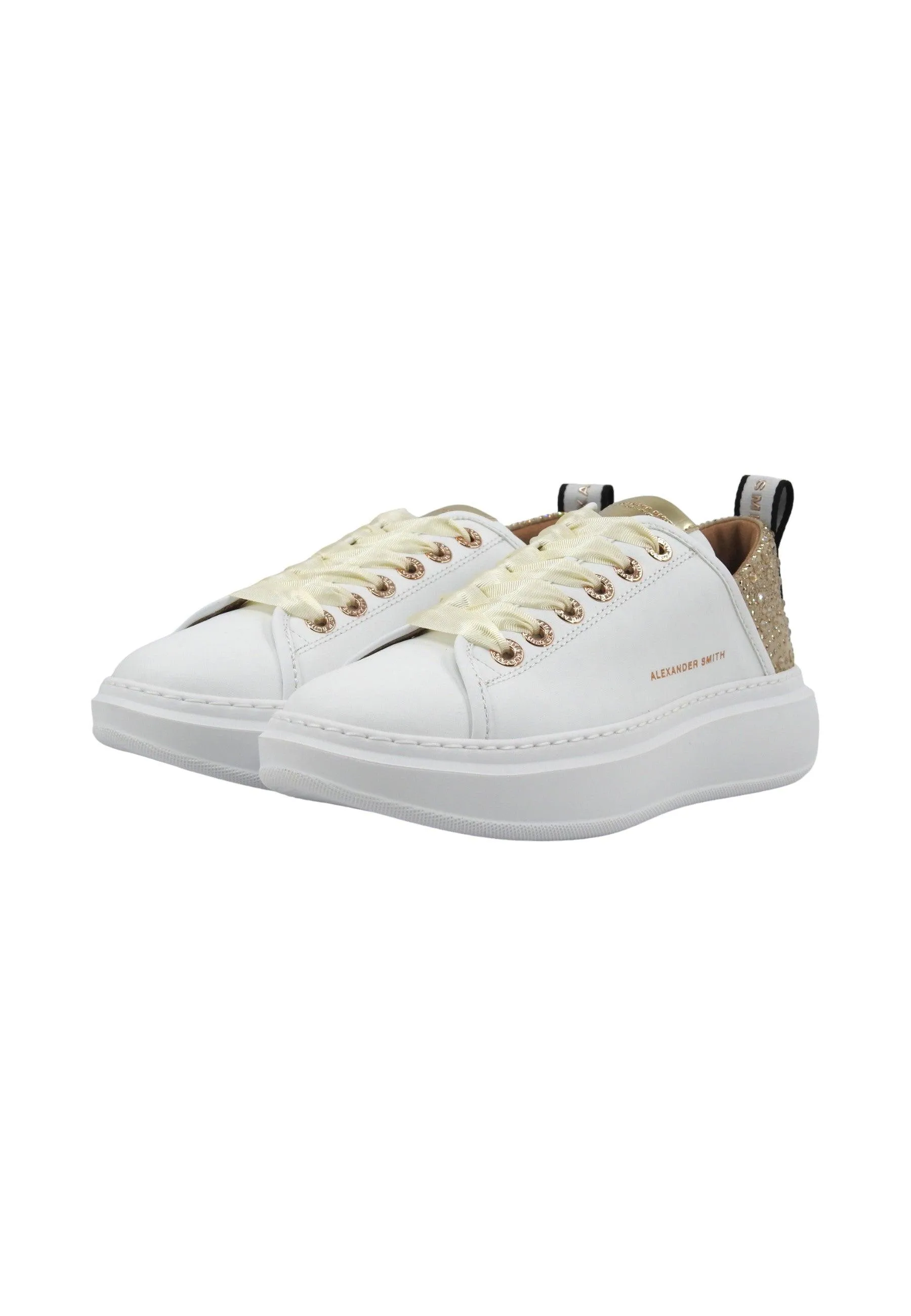 ALEXANDER SMITH Wembley Sneaker Donna White Gold WYW0506