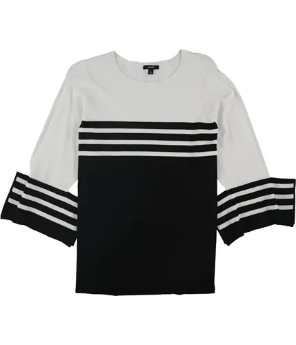 Alfani Womens Stripe Colorblock Knit Sweater