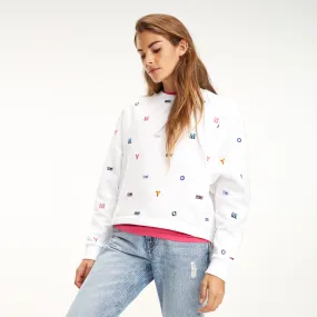 All-Over Print Cropped Sweatshirt | Hoodies | Tommy Hilfiger