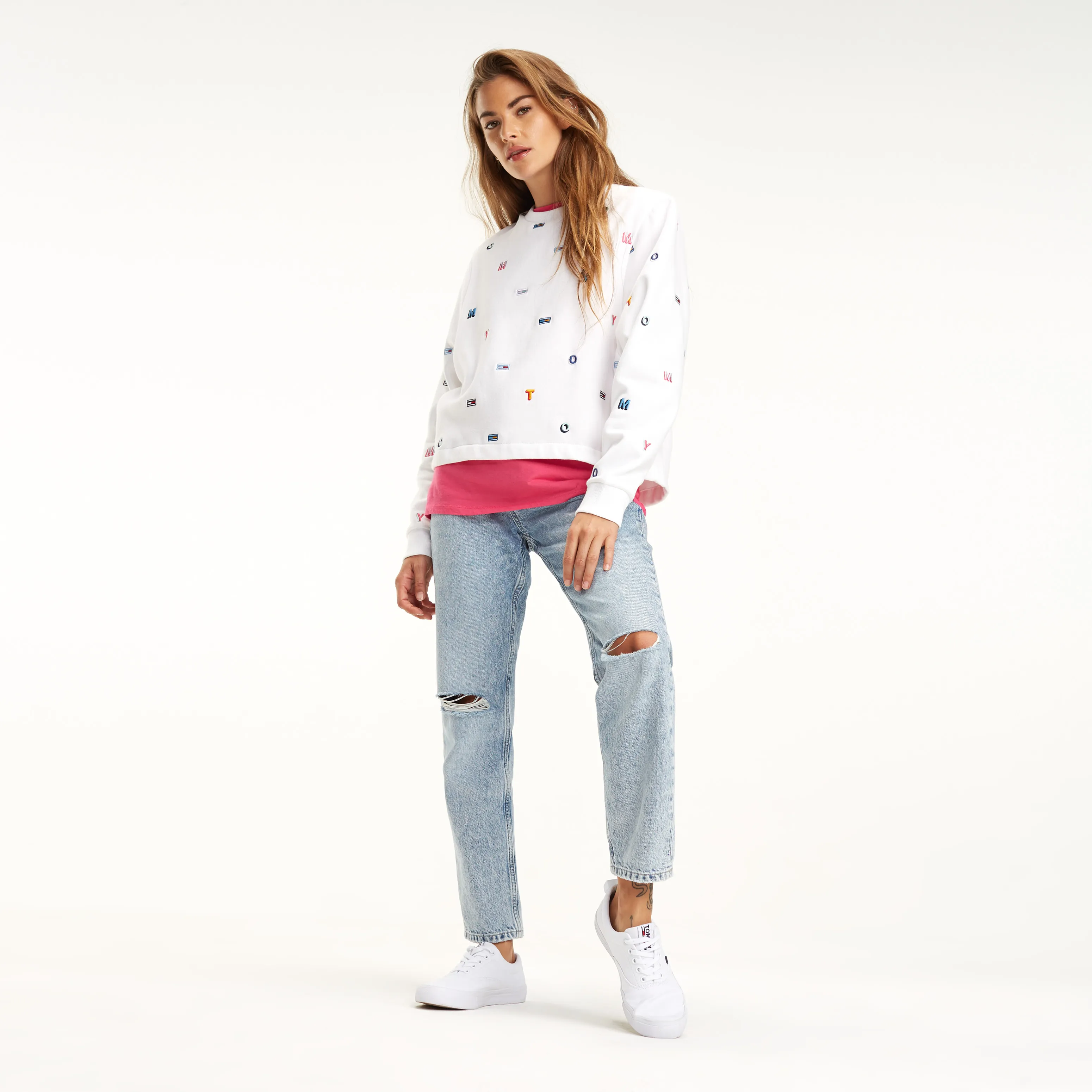 All-Over Print Cropped Sweatshirt | Hoodies | Tommy Hilfiger