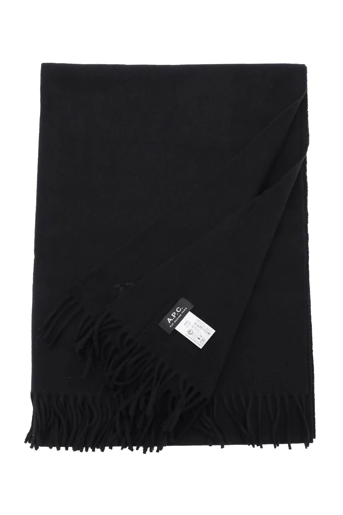 A.P.C. Alix Brodée Wool Scarf   Black