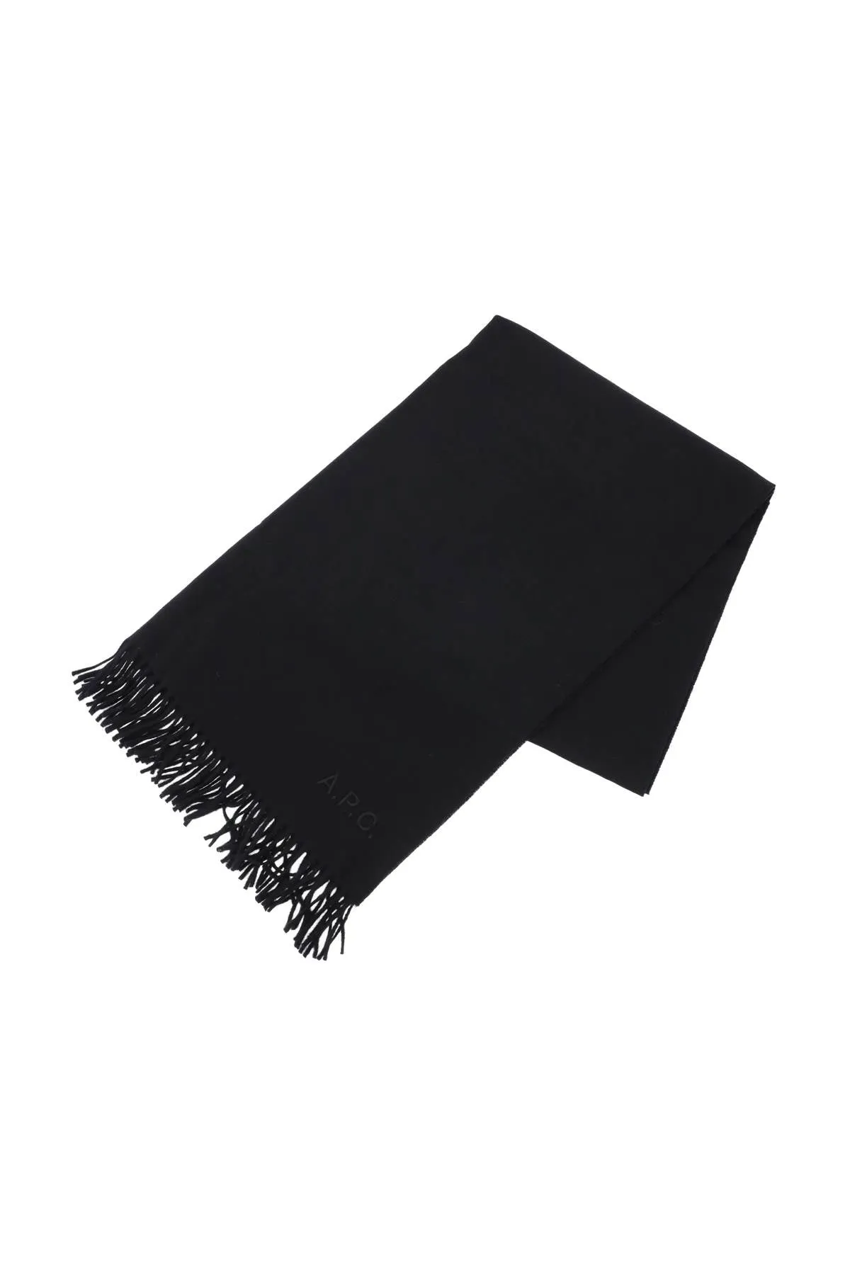 A.P.C. Alix Brodée Wool Scarf   Black