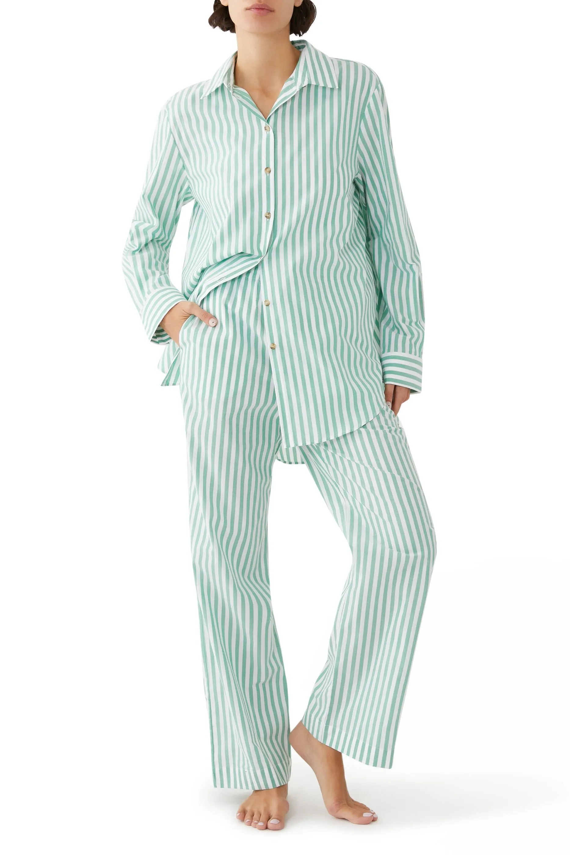 Asceno Aurelia Cotton-Silk Pajamas