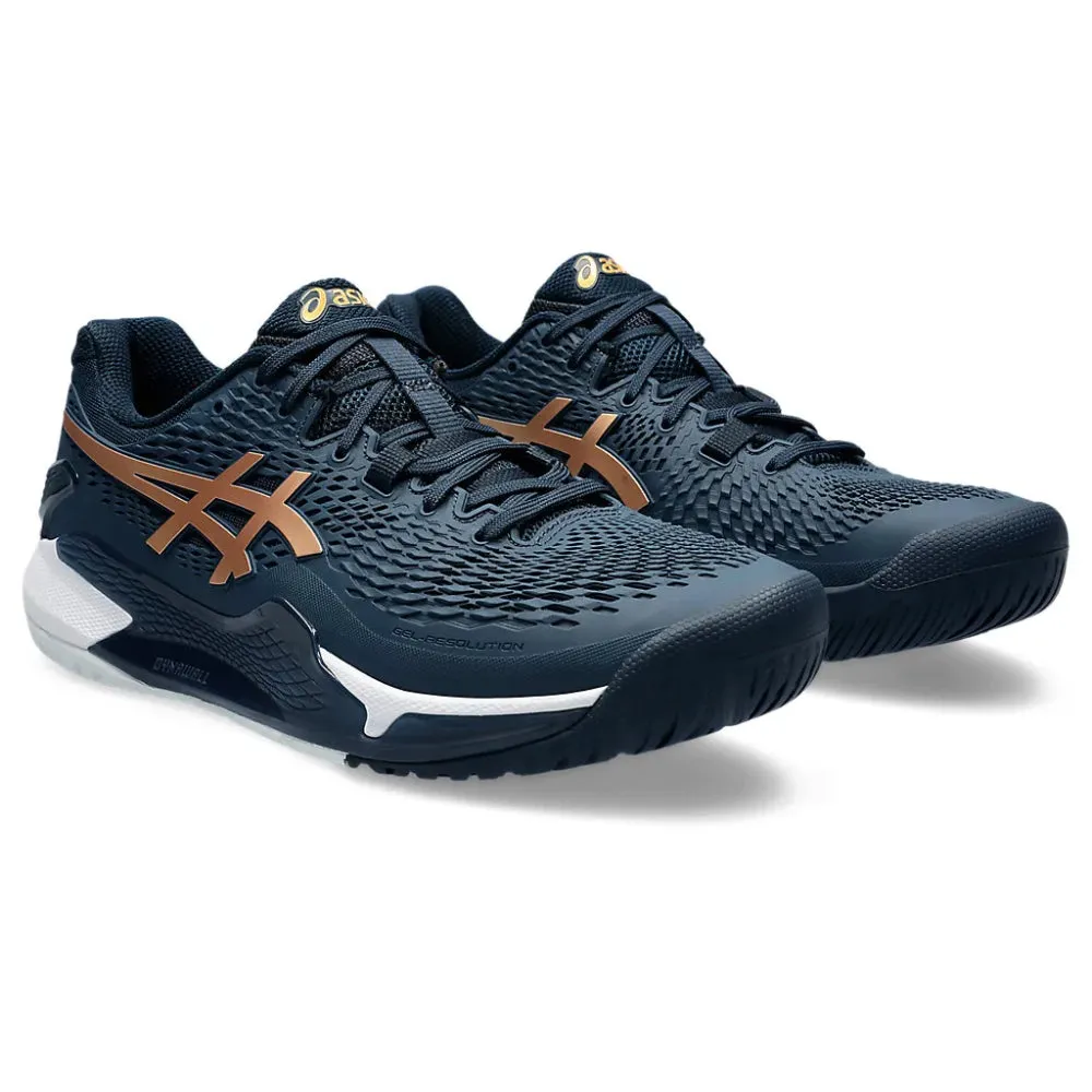 ASICS Men's Gel-Resolution 9 Tennis Shoe (French Blue/Pure Gold)