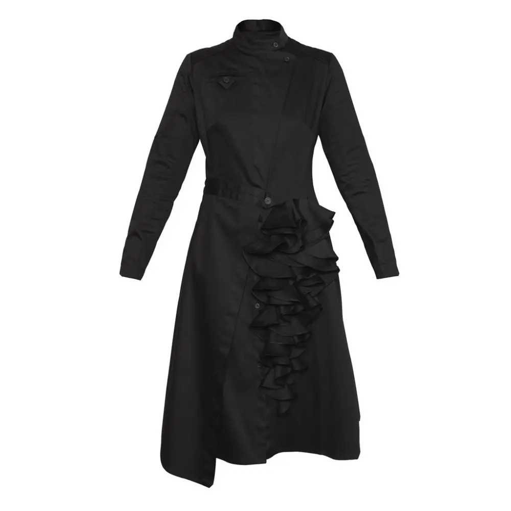 		Asymmetric biker dress black	