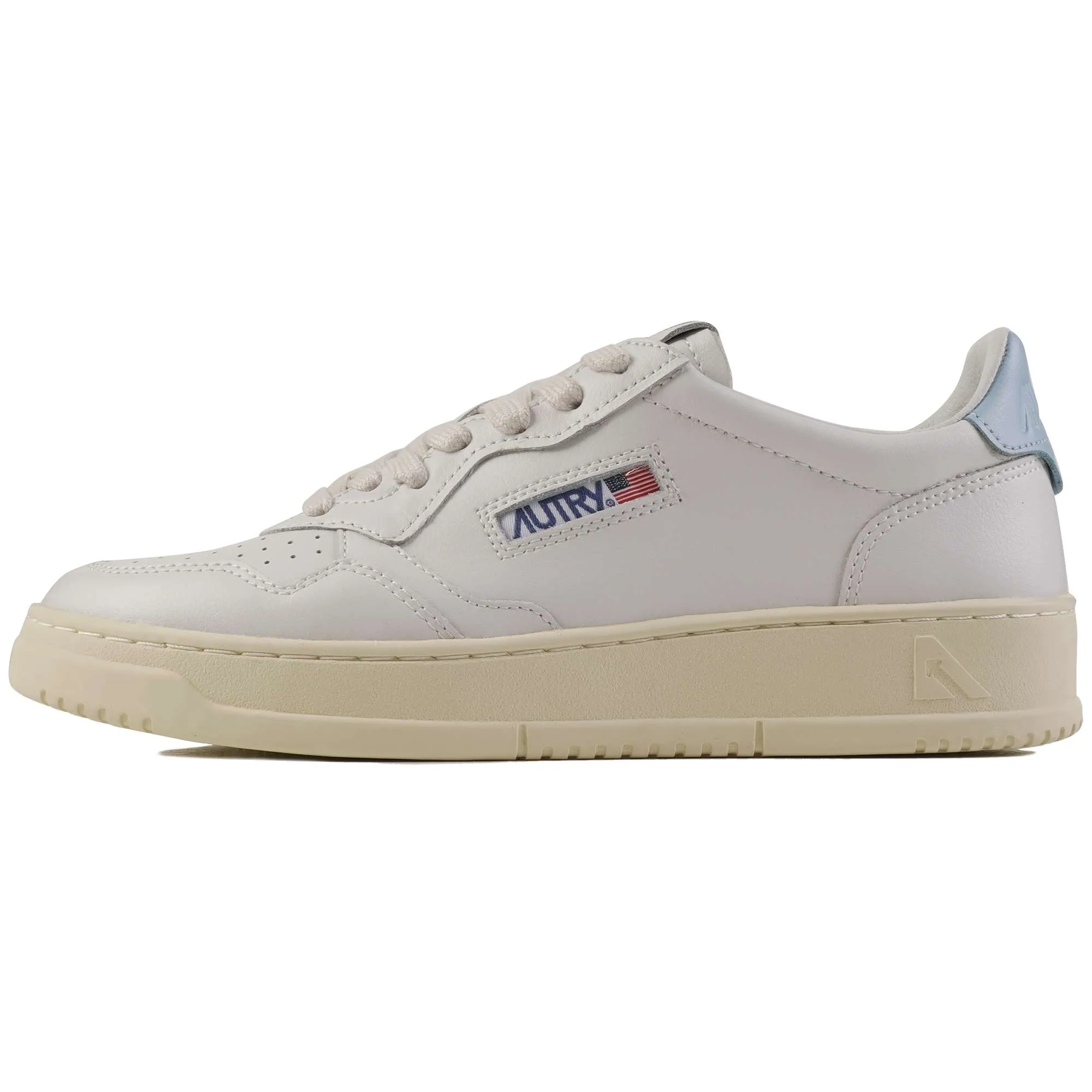 Autry Womens Medalist Low Sneaker - White and Blue