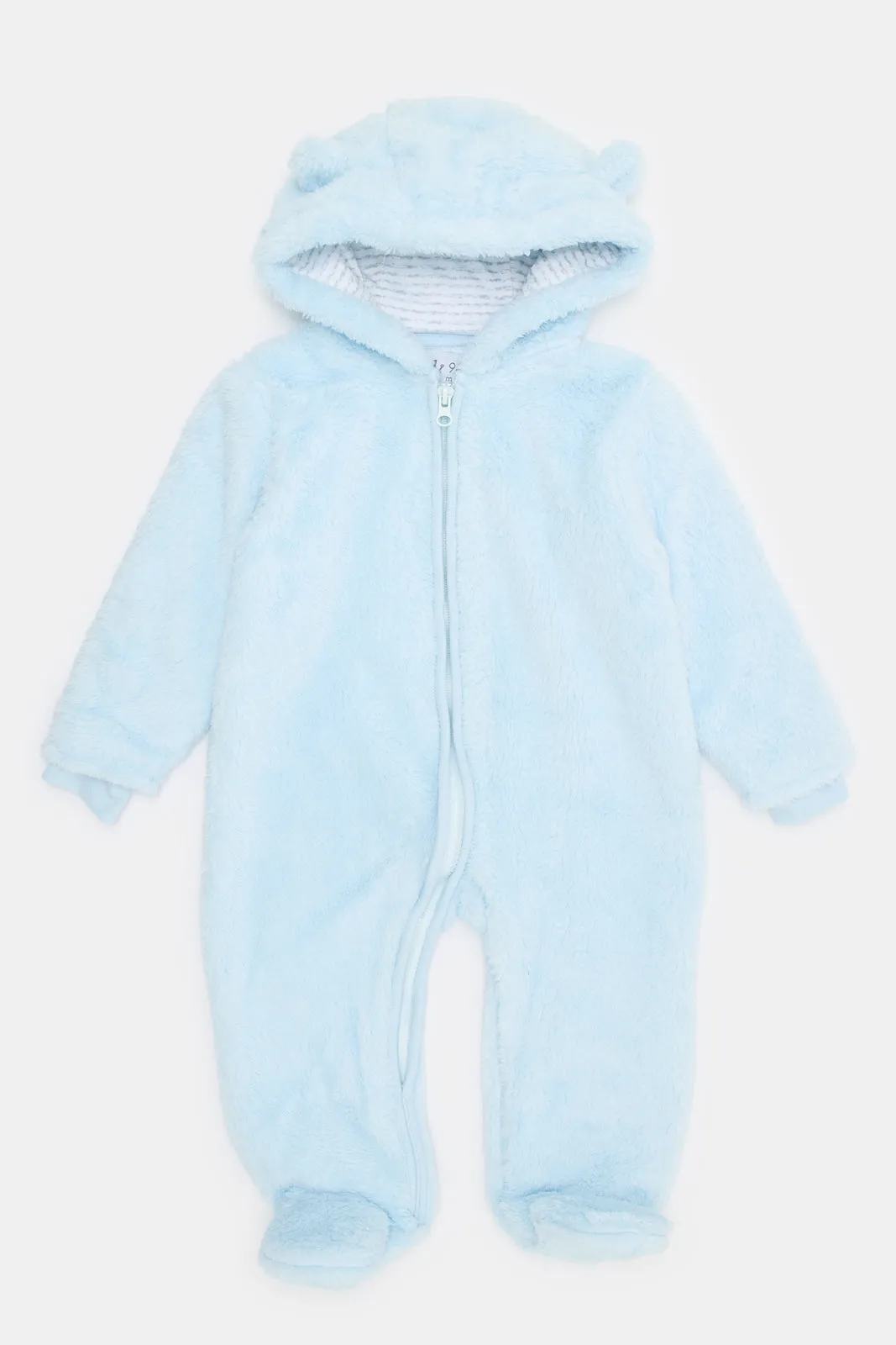 Baby Blue Fleece Front Zipper Coat