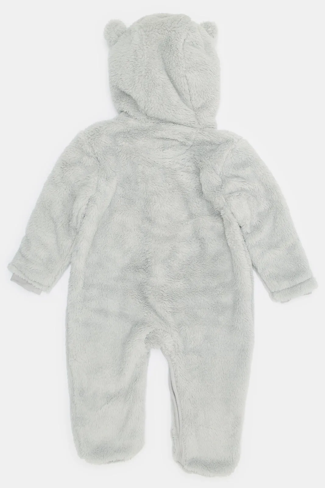 Baby Grey Fleece Front Zipper Coat