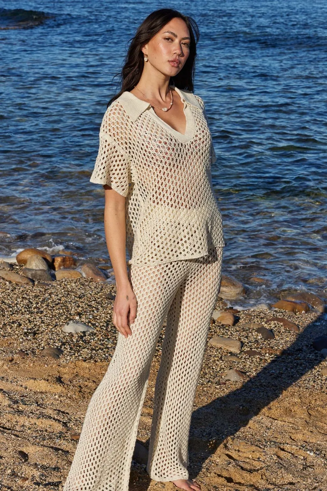 Balmy Crochet Knit Top