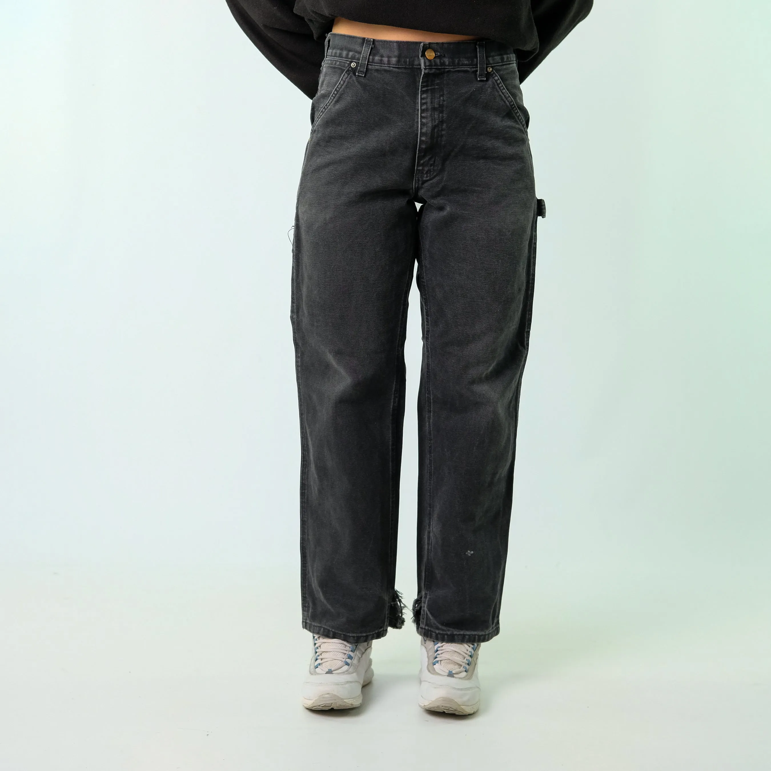 Black y2ks Carhartt Denim Carpenter Baggy Jeans Pants (30x30)