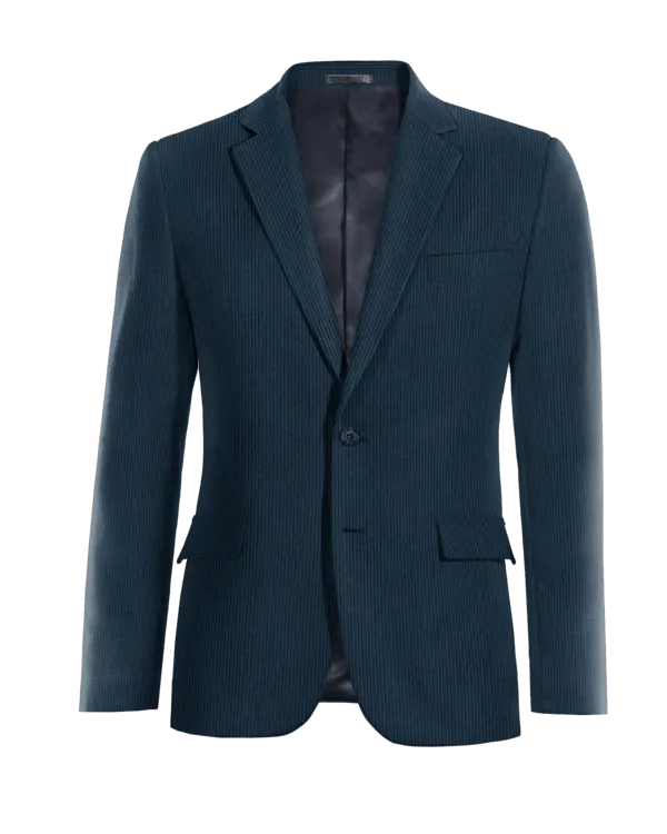  Blazer azul de pana esencial