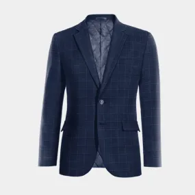  Blazer azul marino a cuadros slim fit