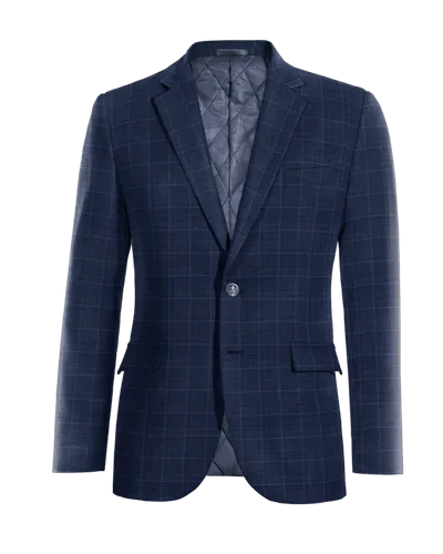  Blazer azul marino a cuadros slim fit