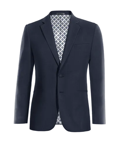  Blazer azul marino de seersucker a rayas ligera