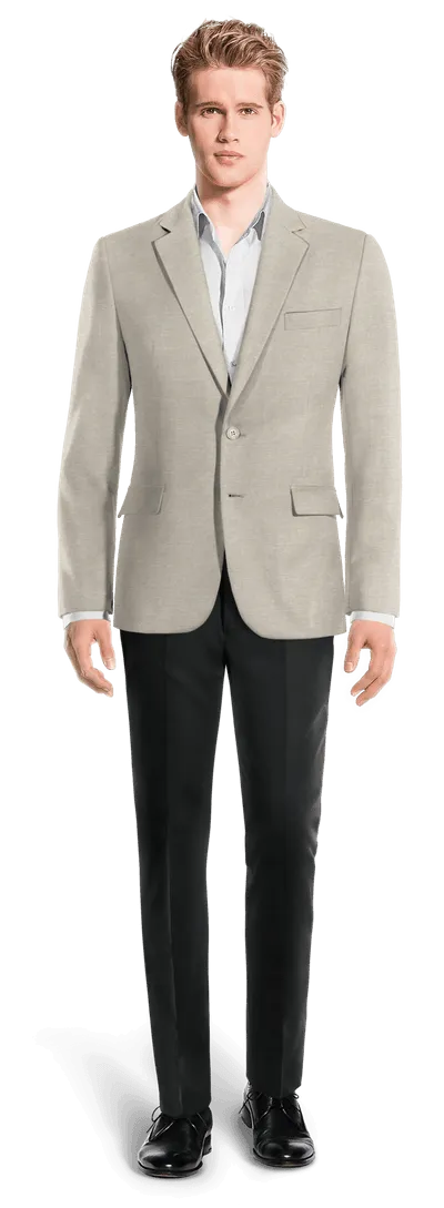  Blazer beige elástica slim fit y con pañuelo