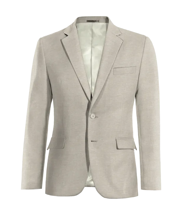  Blazer beige elástica slim fit y con pañuelo