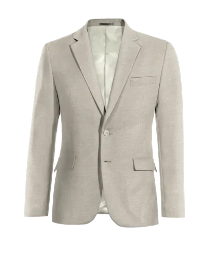  Blazer beige elástica slim fit y con pañuelo