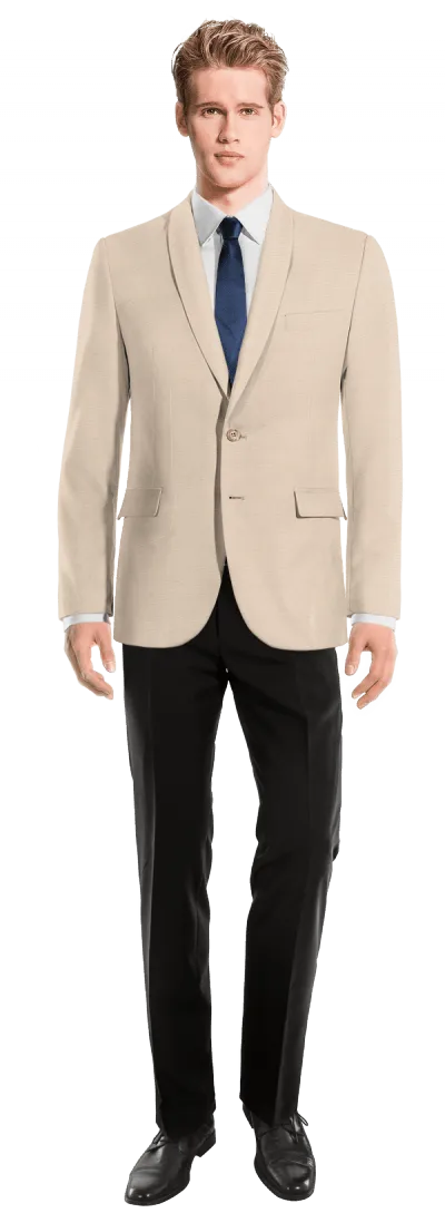  Blazer beige solapa redonda esencial