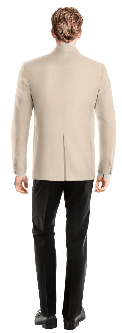  Blazer beige solapa redonda esencial