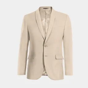  Blazer beige solapa redonda esencial