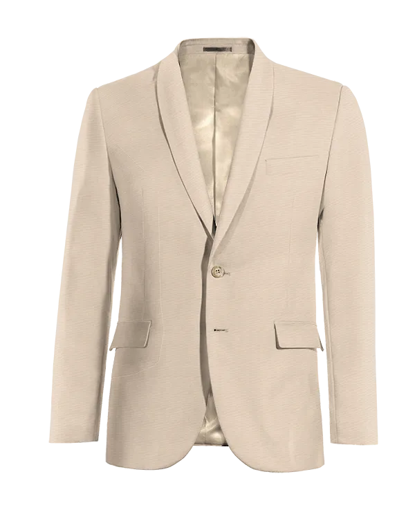  Blazer beige solapa redonda esencial