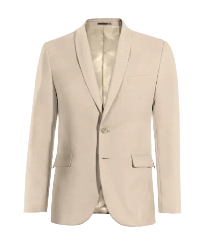  Blazer beige solapa redonda esencial