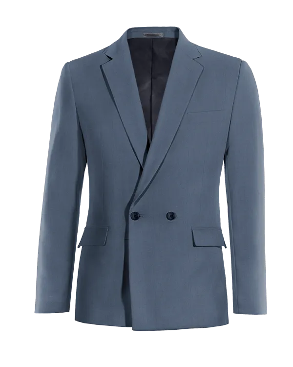  Blazer cruzada azul acero slim fit