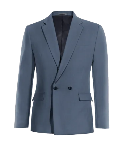  Blazer cruzada azul acero slim fit