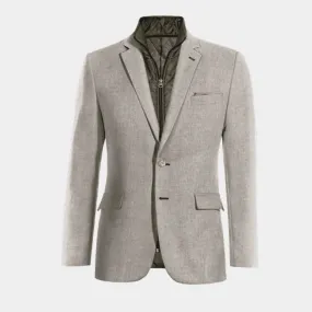  Blazer gris de donegal tweed esencial