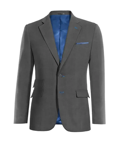  Blazer gris de Lana pura super 100s solapa ancha