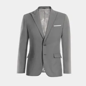  Blazer gris solapa en pico esencial con pañuelo