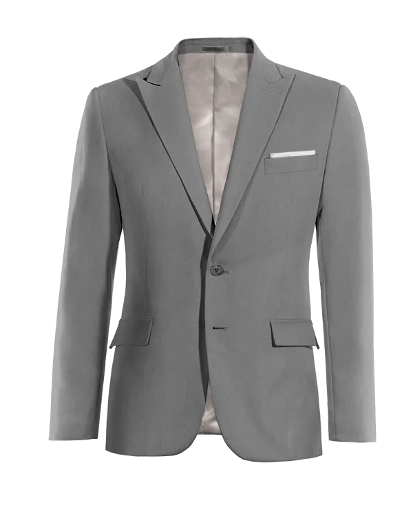  Blazer gris solapa en pico esencial con pañuelo