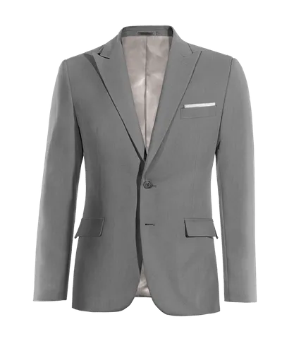  Blazer gris solapa en pico esencial con pañuelo