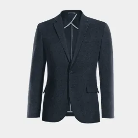  Blazer sin forro azul marino de donegal tweed