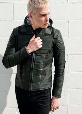 Buy Mens Green Arrow Inspired Leather Jacket | LucaJackets