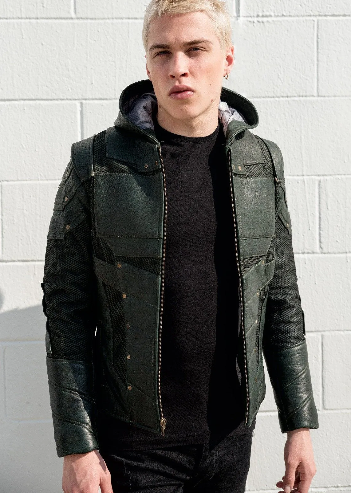 Buy Mens Green Arrow Inspired Leather Jacket | LucaJackets