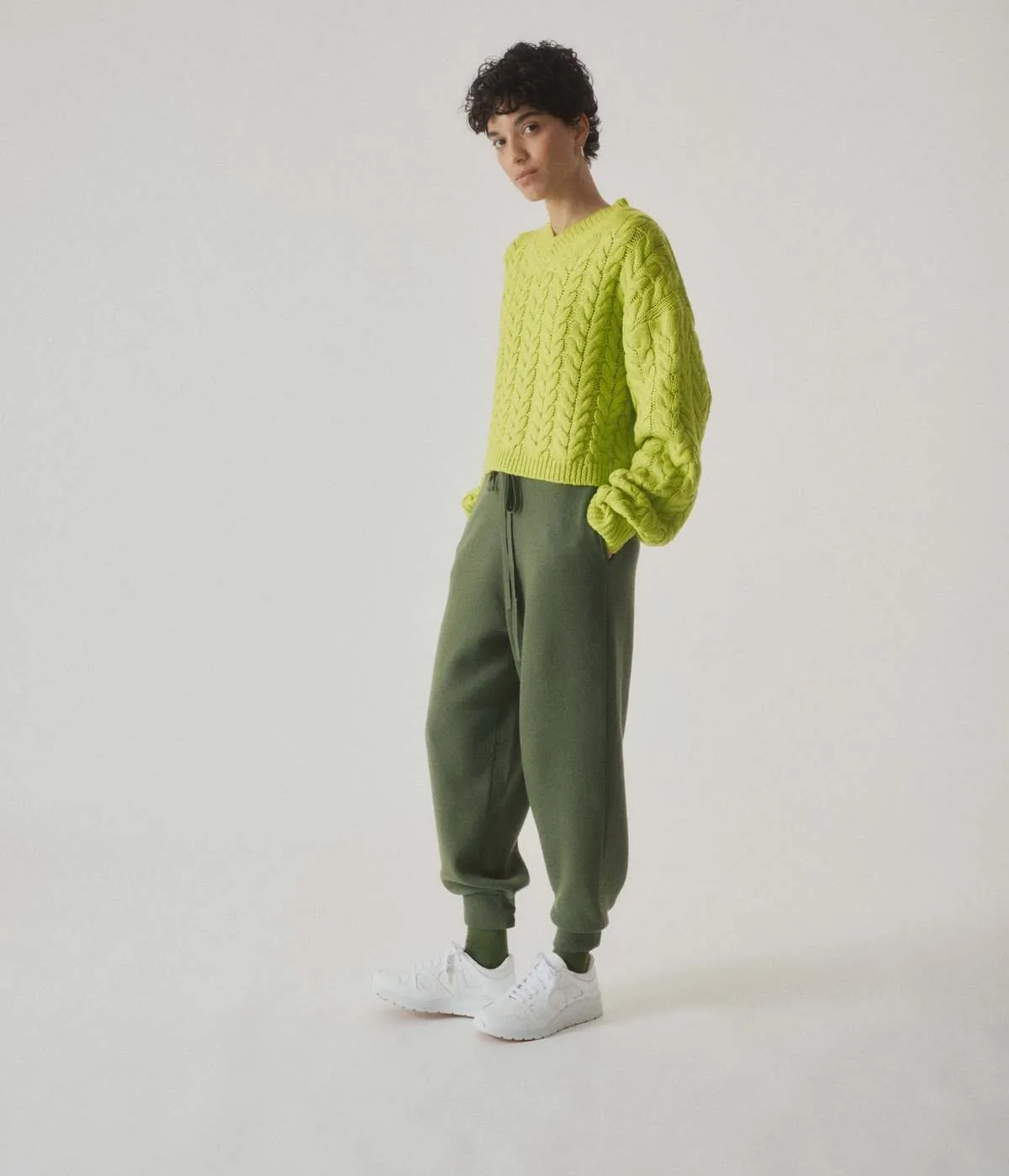 Cable Sweater - Wasabi