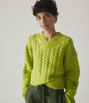 Cable Sweater - Wasabi