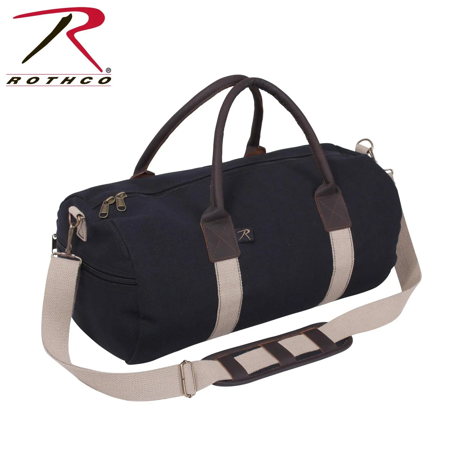 Canvas & Leather Gym Duffle Bag