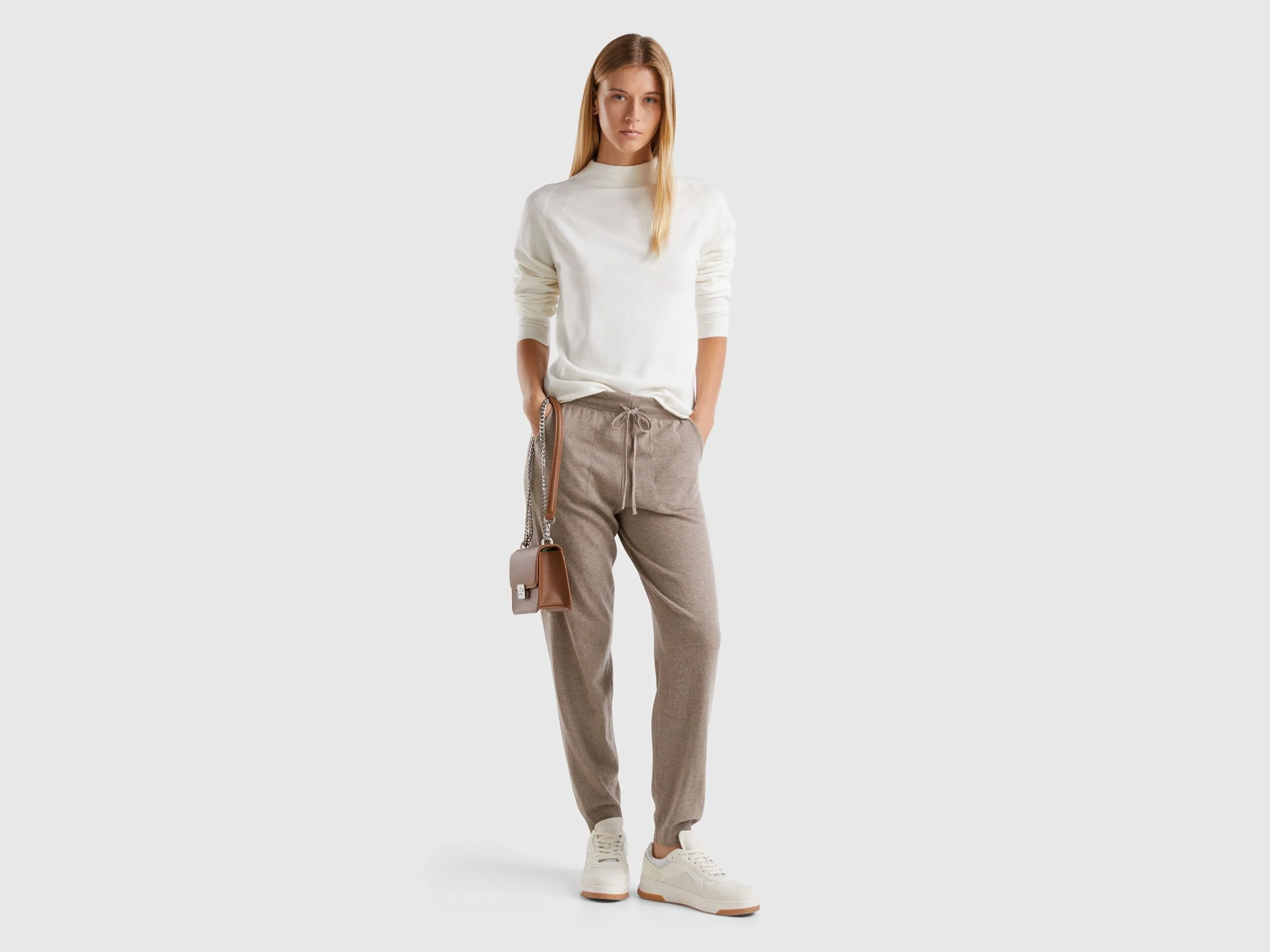 Cashmere blend sweater - Creamy White | Benetton