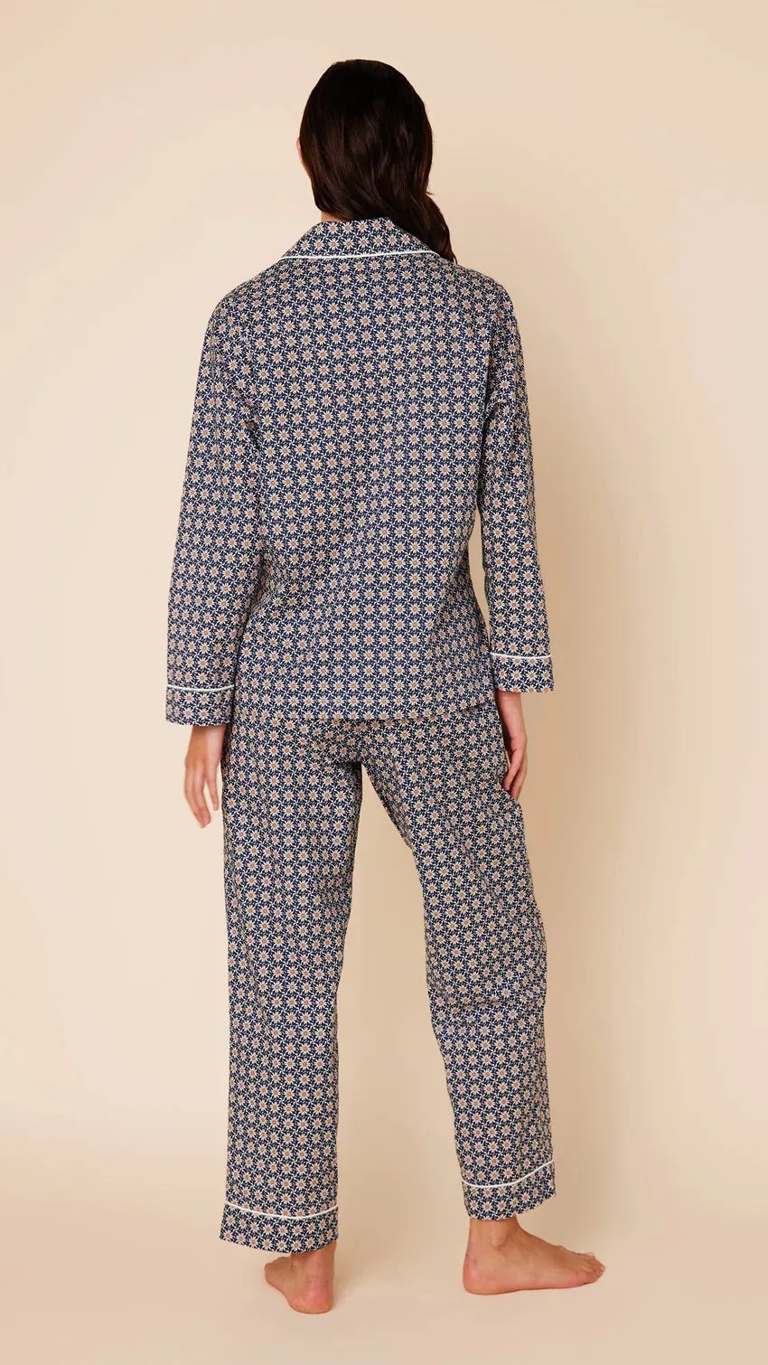 CAT'S PAJAMAS - NEWPORT DAISY LUXE PIMA COTTON PAJAMAS