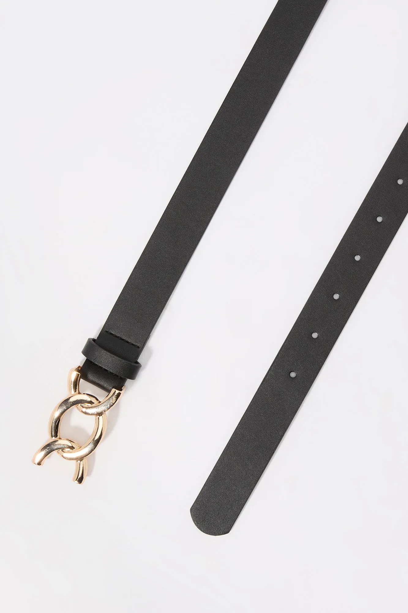 Chain Link Faux-Leather Belt