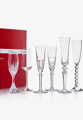 Champagne Glasses Bubble Box Gift Set of 6