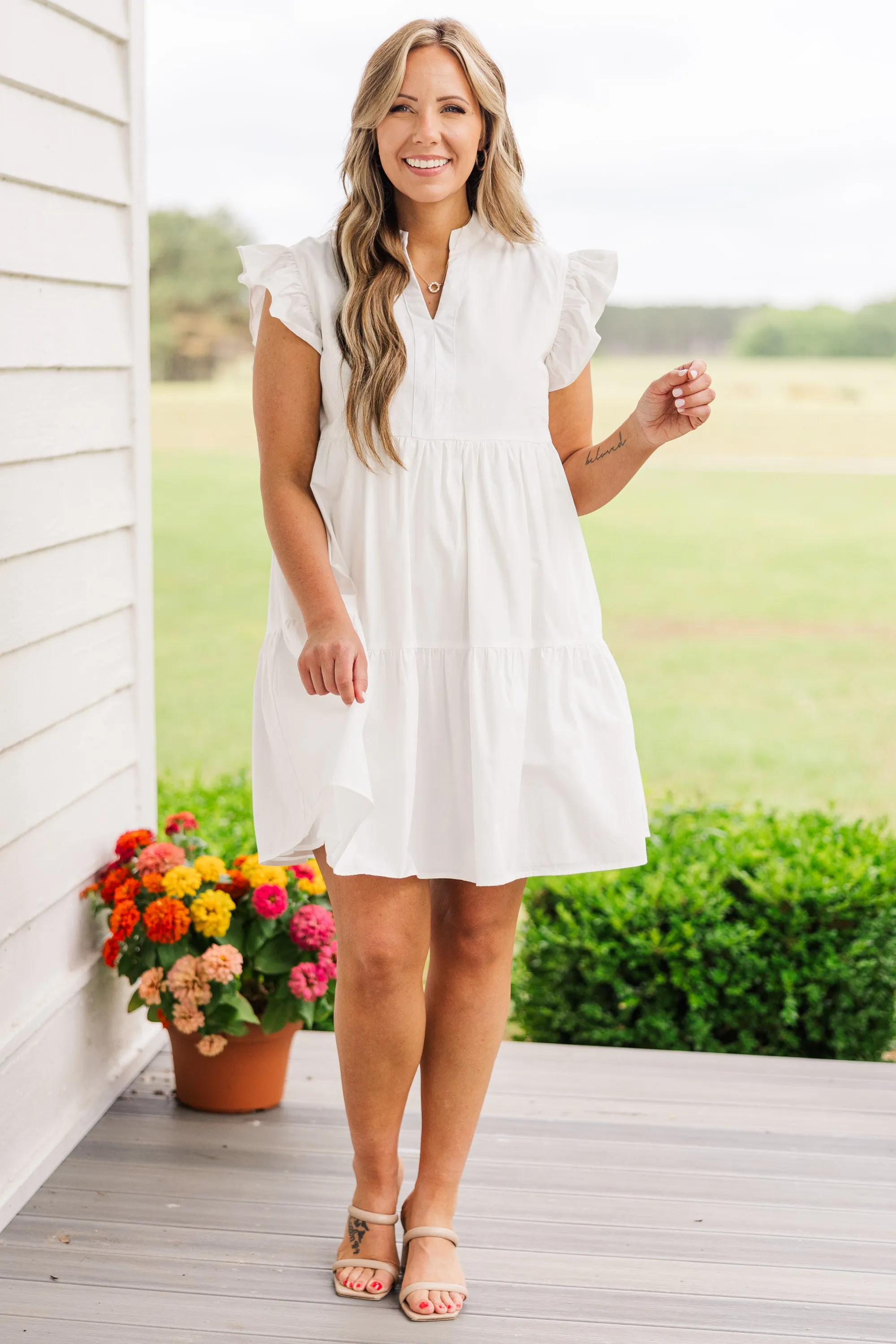 Charmingly Cute Dress, White