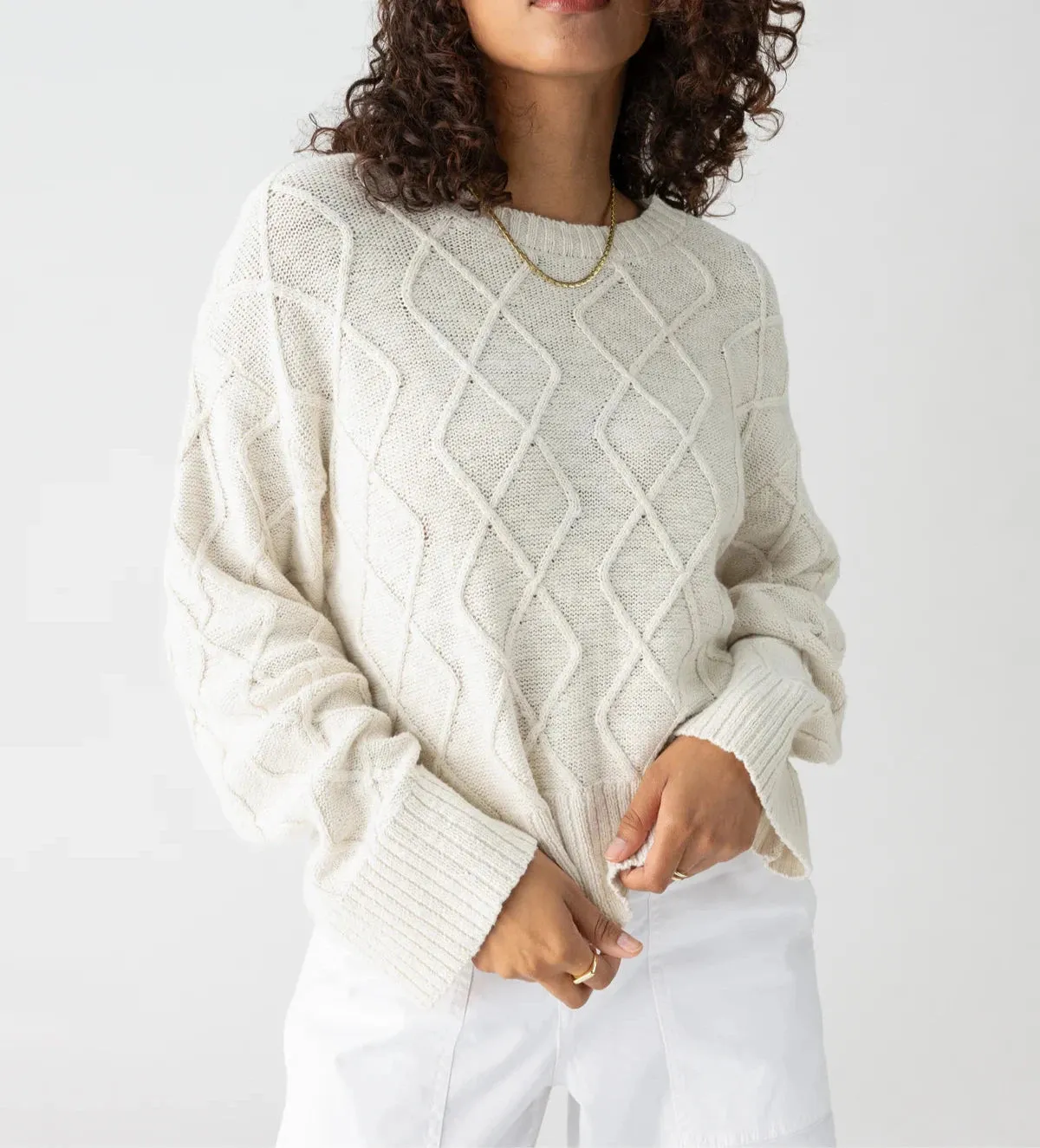 Coastal Cable Crewneck Sweater