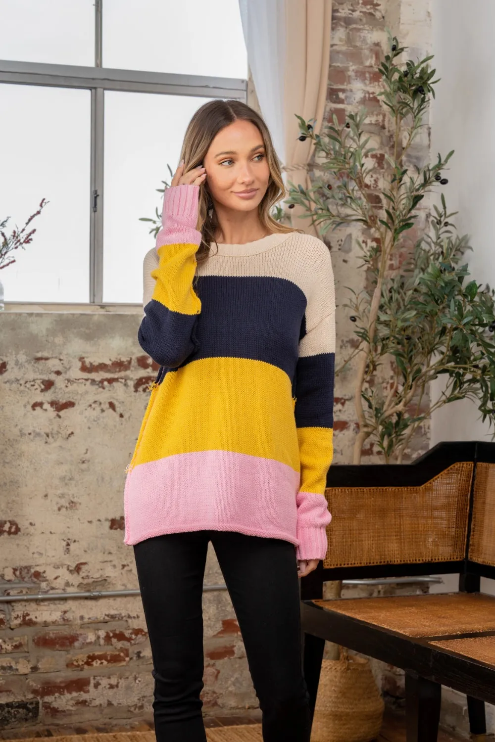 Color Block Exposed Seam Sweater *Limited Collection*