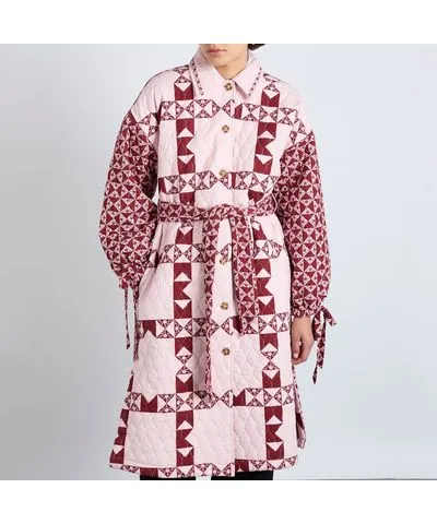 Damson Madder Dahlia Quilted Cotton Patchwork Coat